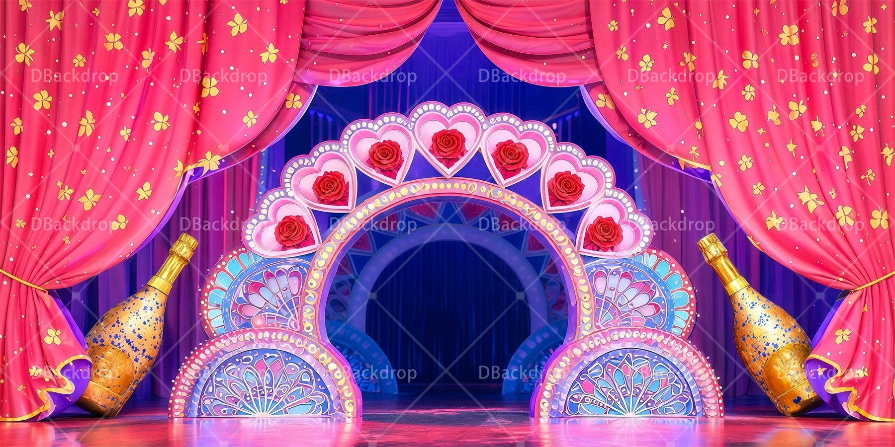 Dance Recital Backdrop Wedding Stage Performance Backdrop RR65-T107