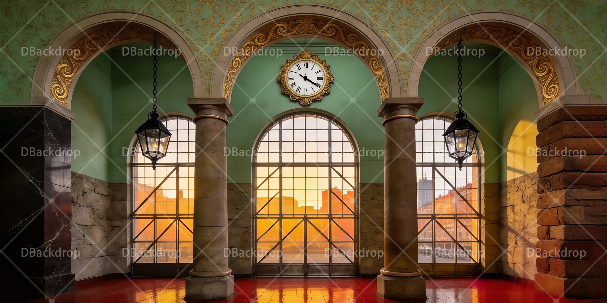 Theater Stage Backdrop Parlor Interior Performance Backdrop LXX65-T118