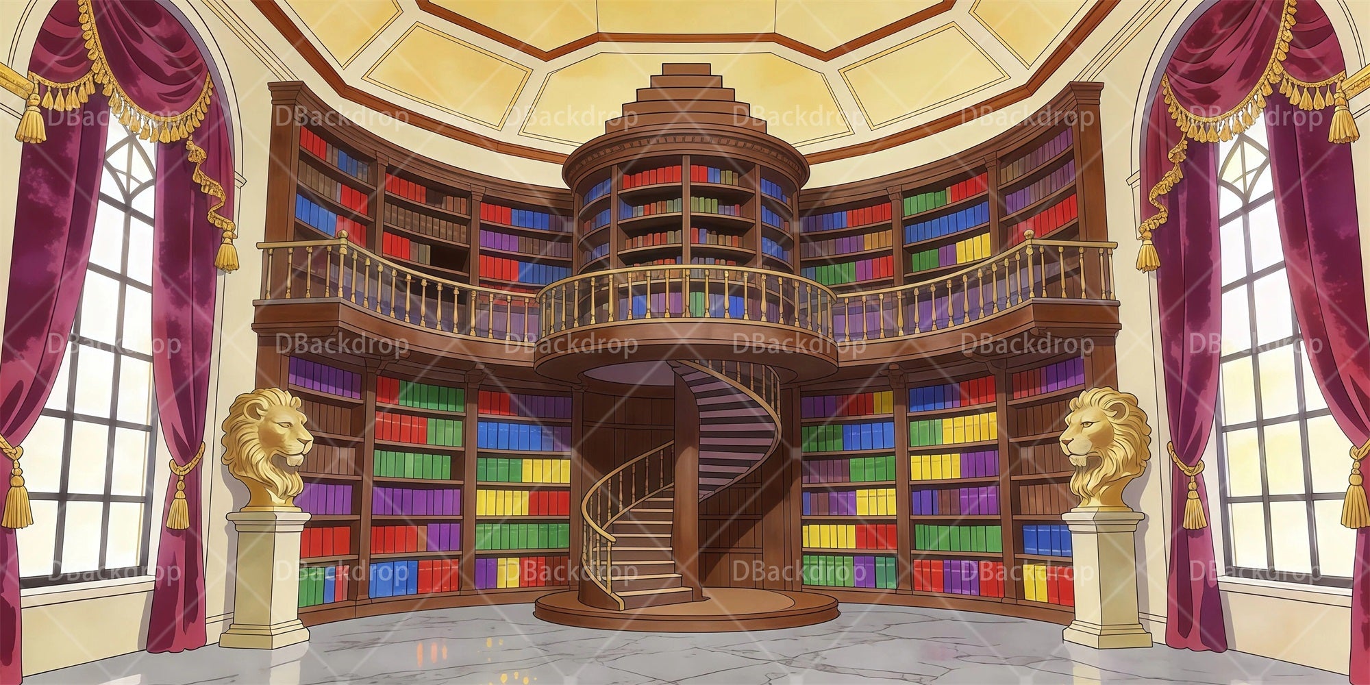Performance Backdrops Mansion Library School Play Backdrops RR65-T19