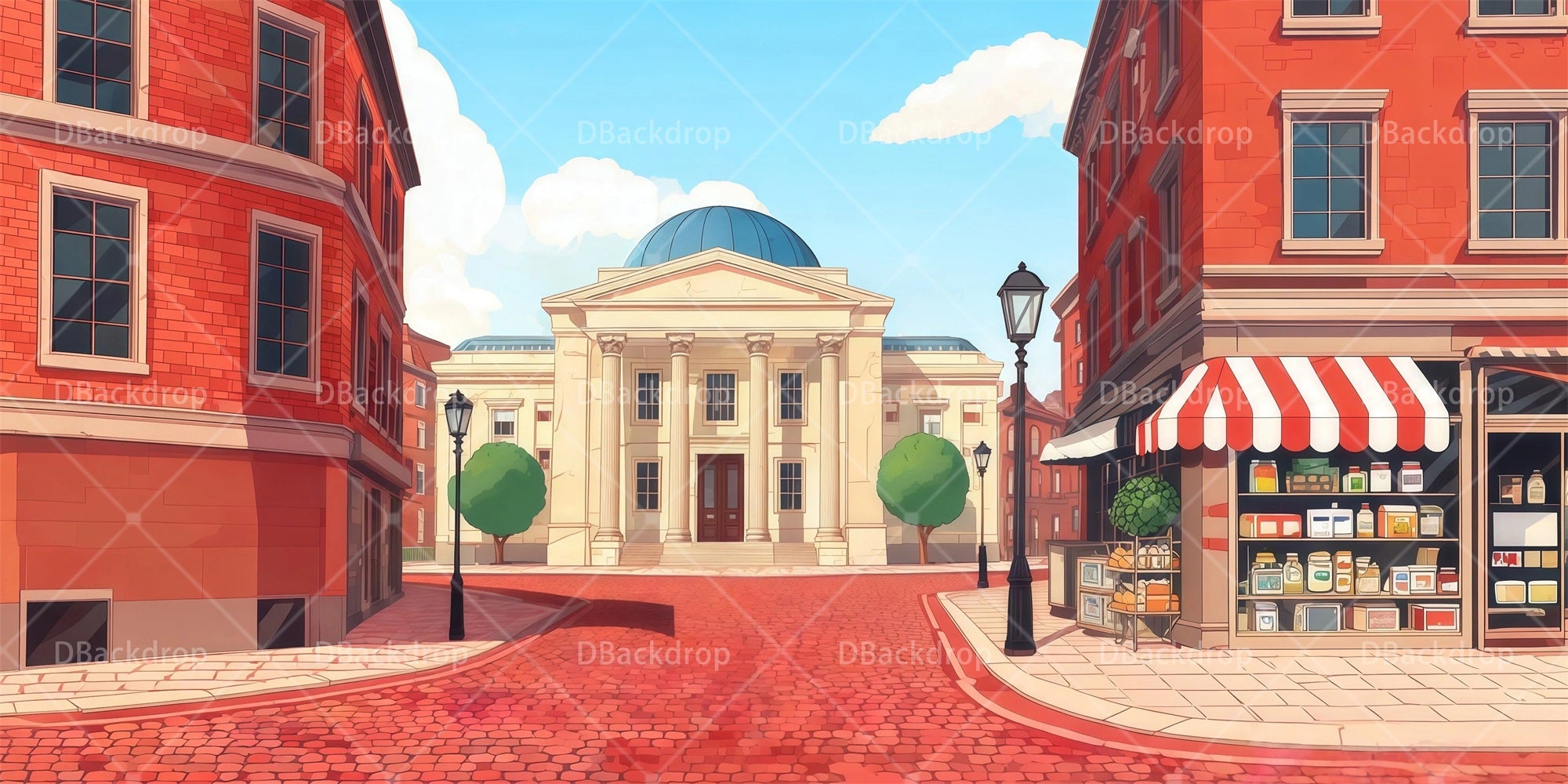 Movie Theater Backdrop European Streets Stage Backdrop Ideas RR65-T21