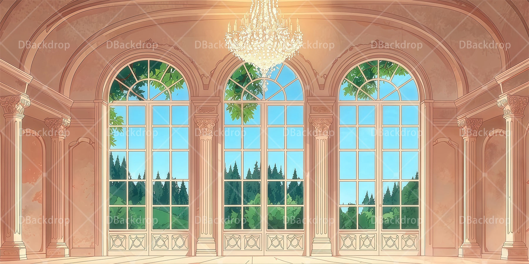 Dance Recital Backdrops Garden Ballroom Professional Stage Backdrops RR65-T23