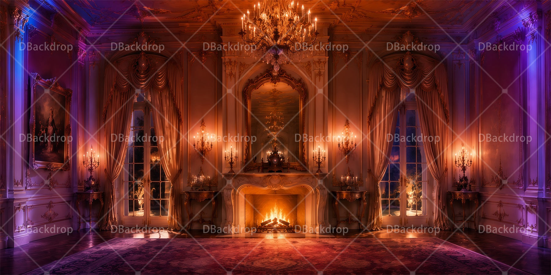 Large Stage Backdrops Luxurious Ballroom Backdrop For Theater Play RR65-T24