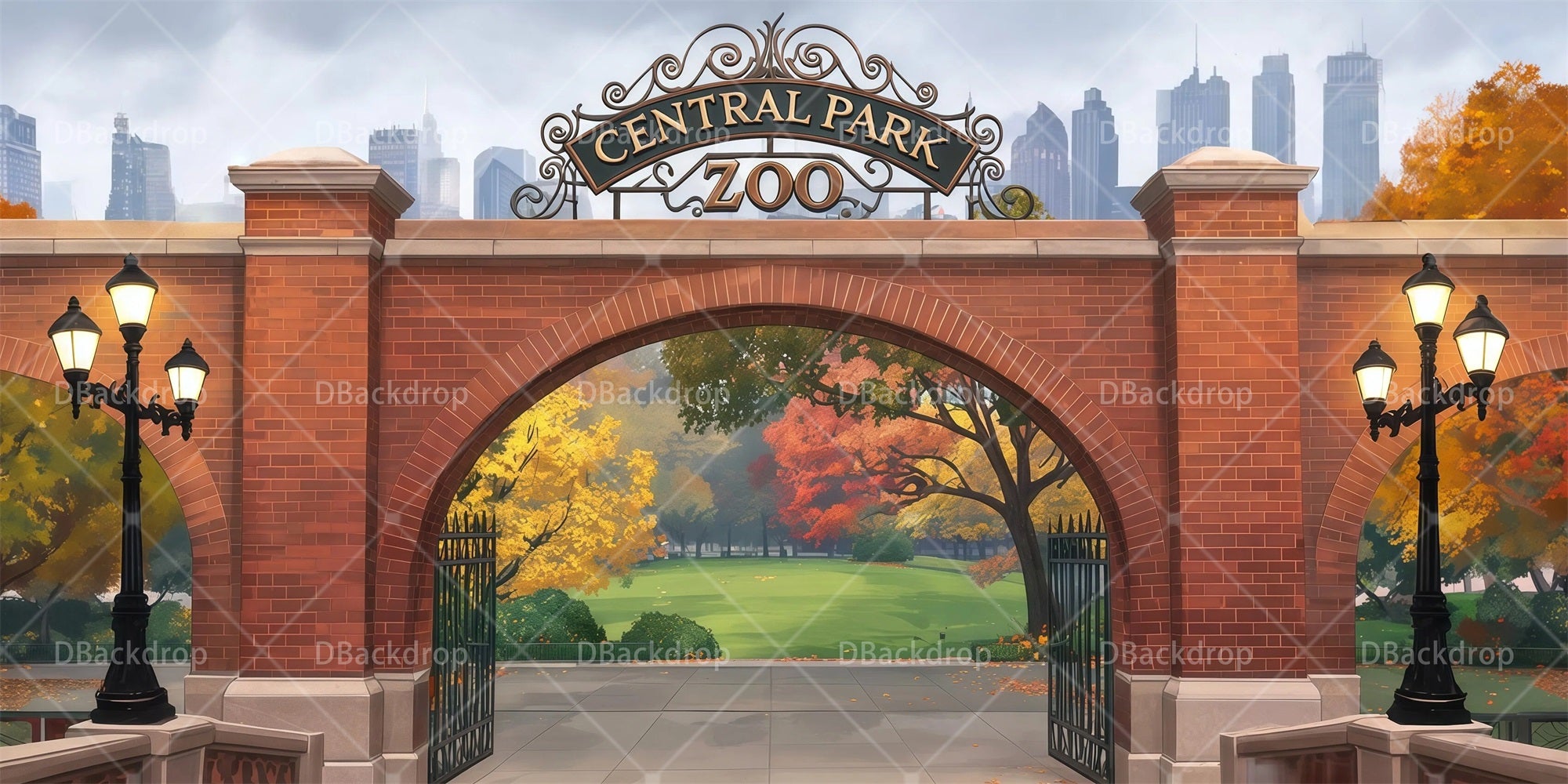 School Play Backdrops City Zoo Professional Stage Backdrops RR65-T26
