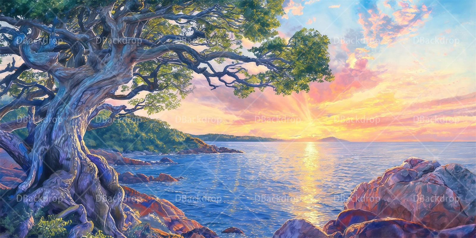 Stage Scenery Backdrops Fantasy Lake Backdrop For Theater RR65-T33