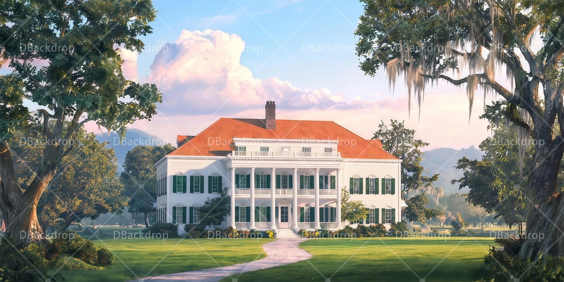 Stage Backdrop Ideas Country Manor Movie Theater Backdrop RR65-T38