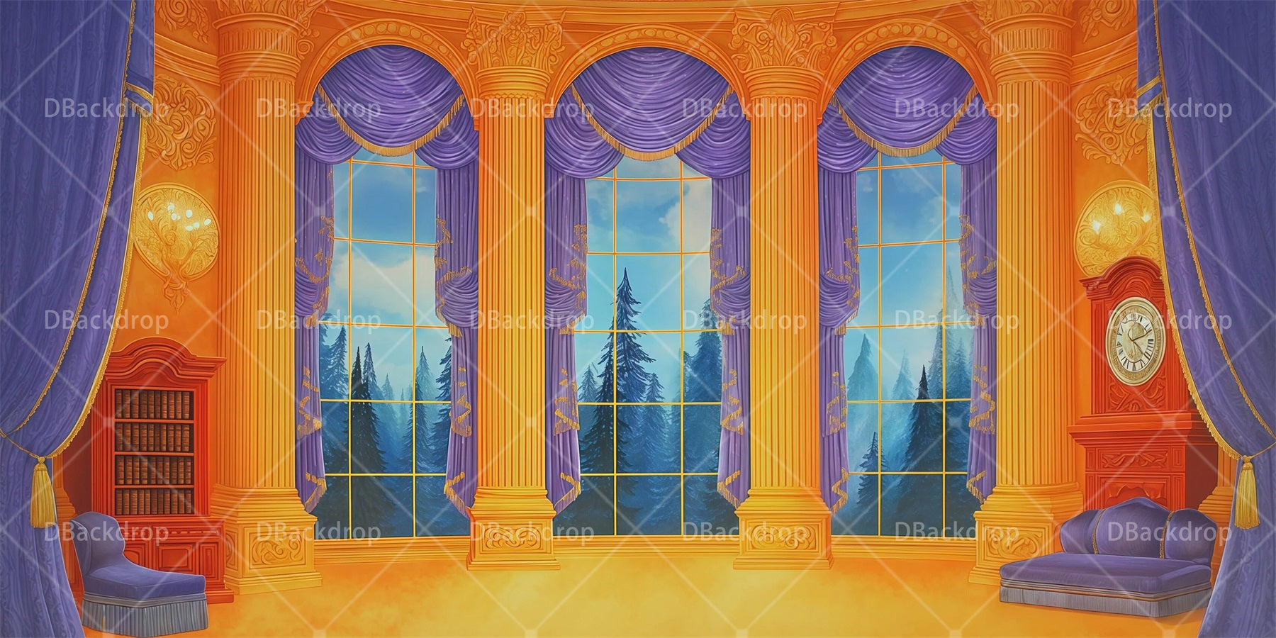 Theater Stage Backdrops Mansion Parlor Dance Recital Backdrop RR65-T40