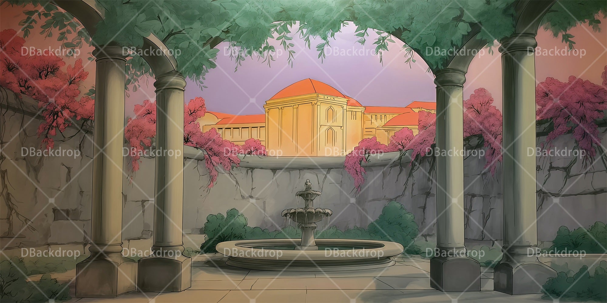 Stage Backdrop Palace Exterior Theater Backdrops For Sale RR65-T41