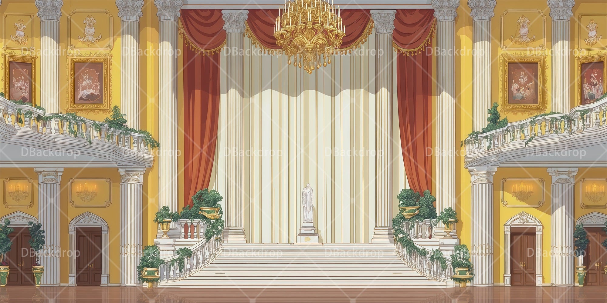 Performance Backdrop Palace Interior School Play Backdrops RR65-T42