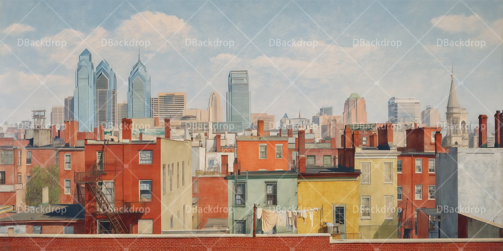 Movie Theater Backdrop NYC Tenements Performance Backdrops RR65-T44