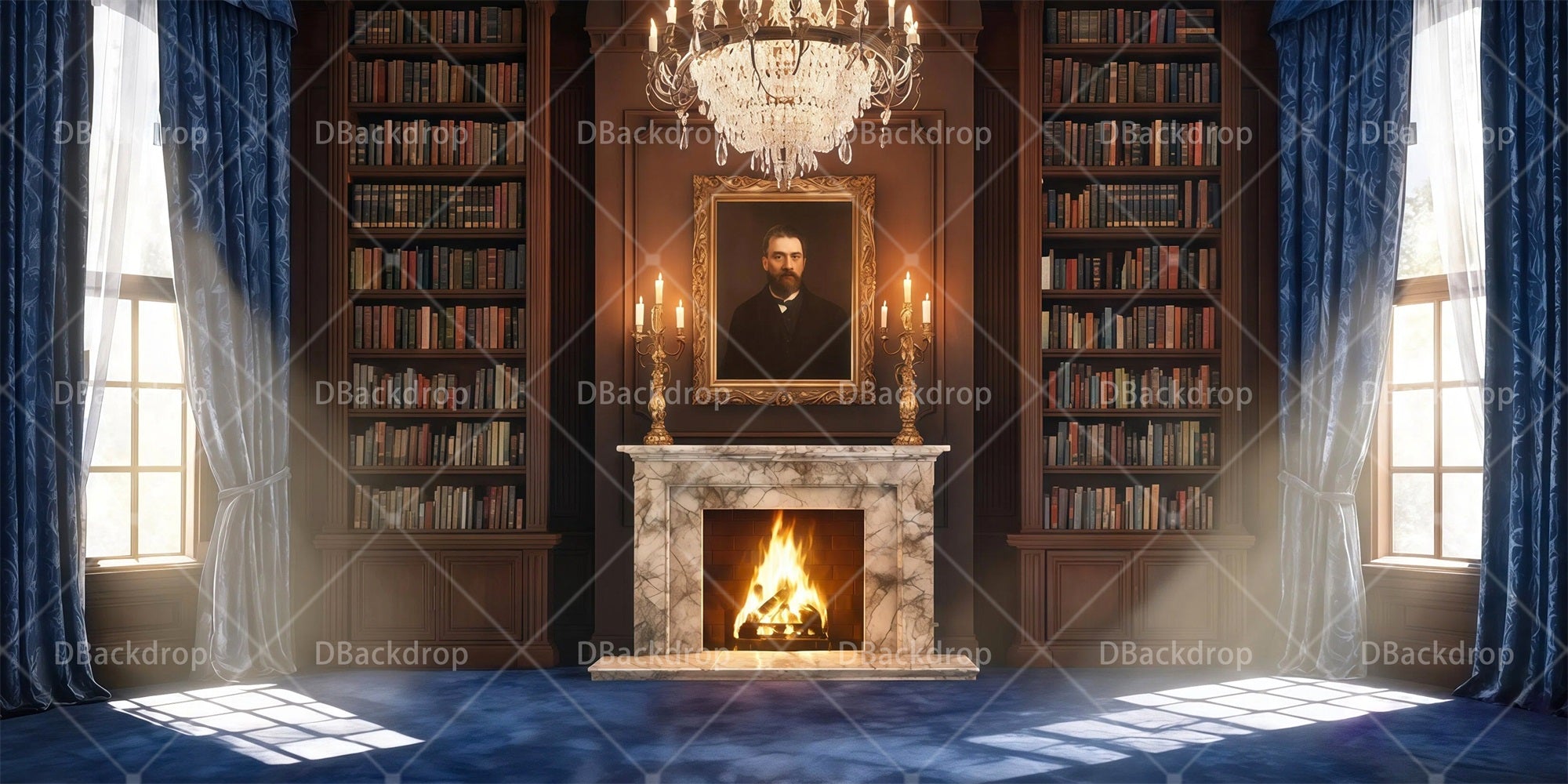 Theater Stage Backdrops Grand Library School Play Backdrops RR65-T54