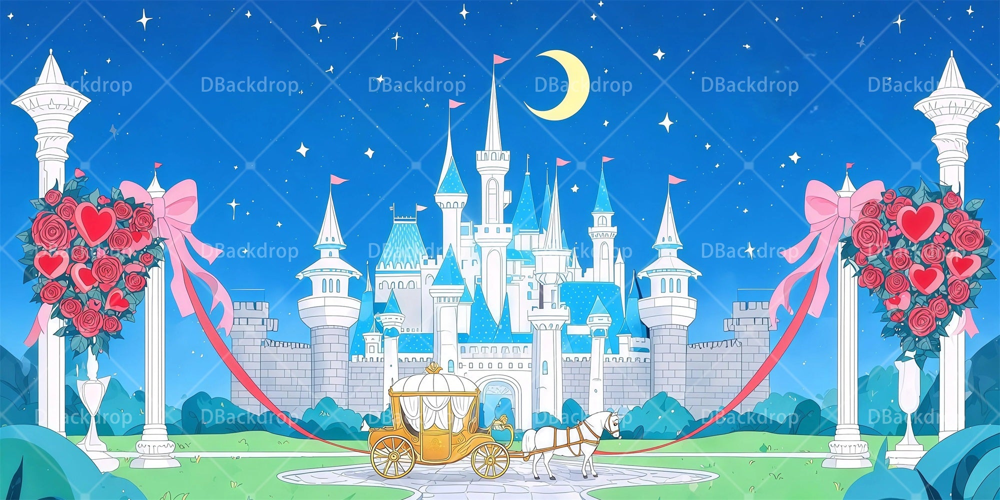 School Play Backdrops Wedding Castle Performance Backdrop RR65-T70