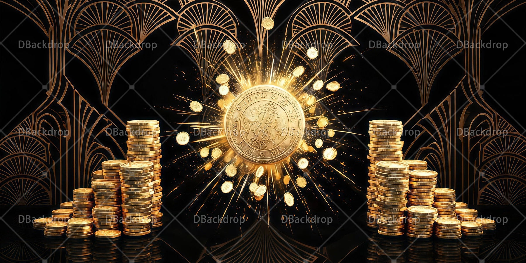 Large Stage Backdrops Money Millions Backdrop For Theater RR65-T73