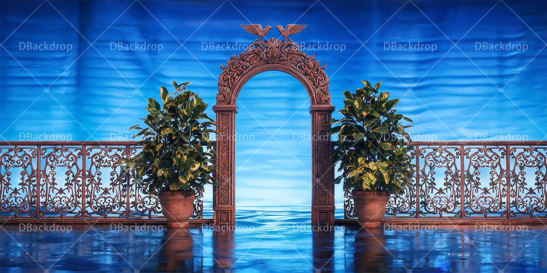 Dance Recital Backdrop Waterside Terrace Theater Stage Backdrop RR65-T74