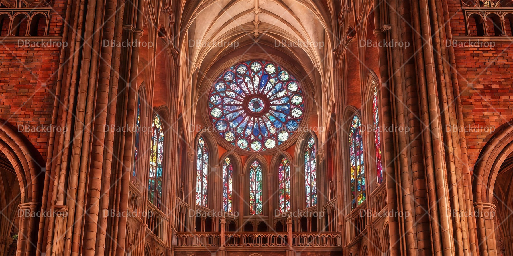 Church Stage Backdrops Notre Dame Interior Performance Backdrop RR65-T82