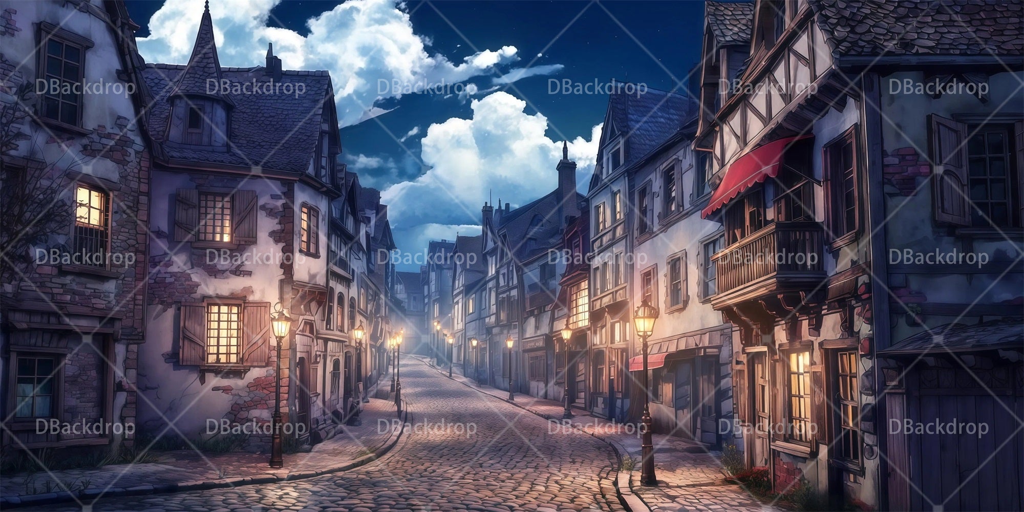 Backdrop Rendering Town Theater Backdrops Old World Town Square Stage Backdrop Ideas RR65-T84