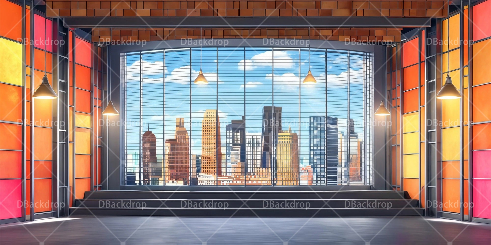 Stage Backdrops Contemporary Office Interior Performance Backdrop RR65-T87