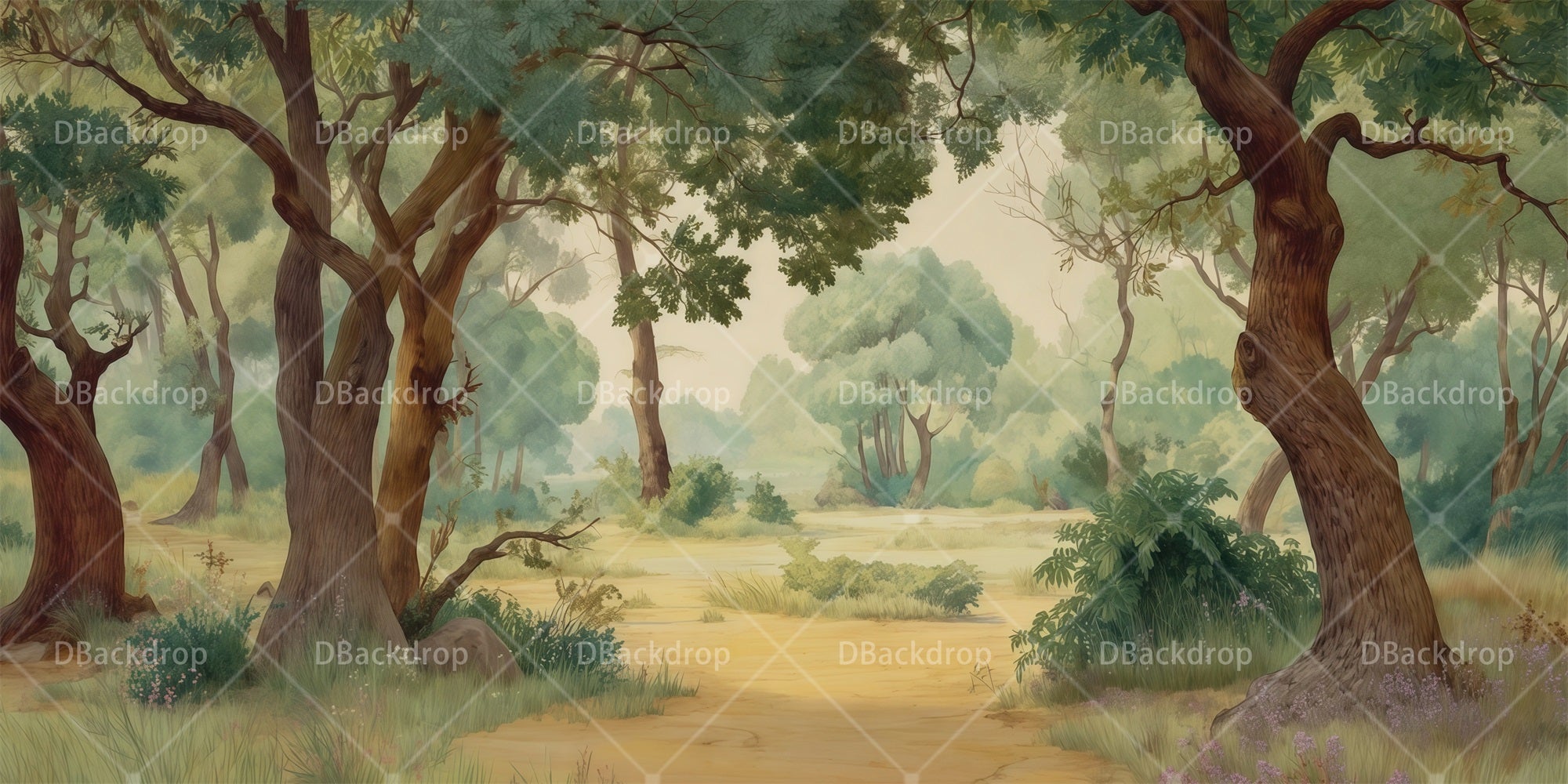 Forest Stage Backdrop Fairy Tale Forest School Play Backdrops RR65-T93