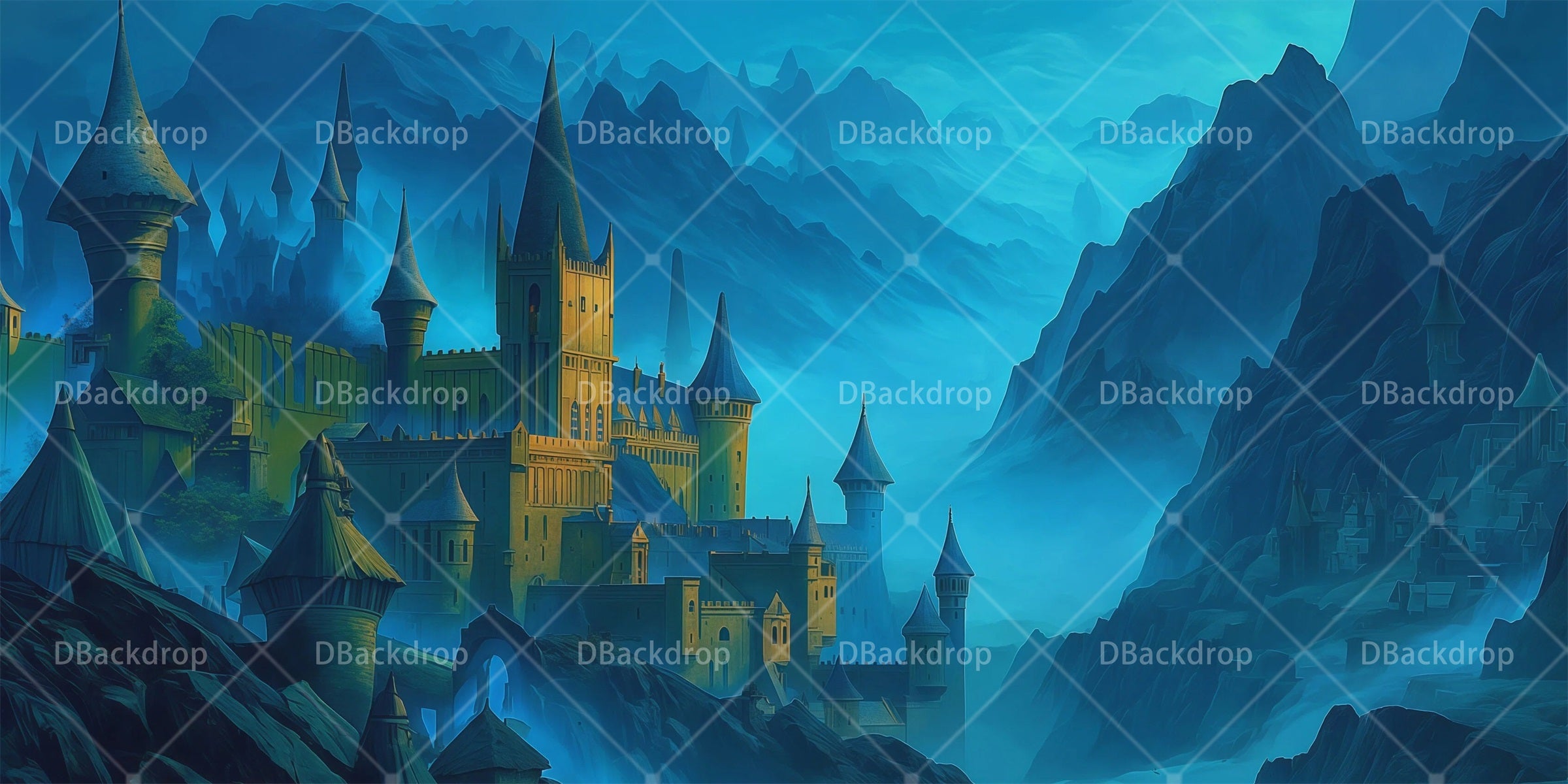 School Play Backdrops Wicked Witch's Castle Performance Backdrop RR66-T102