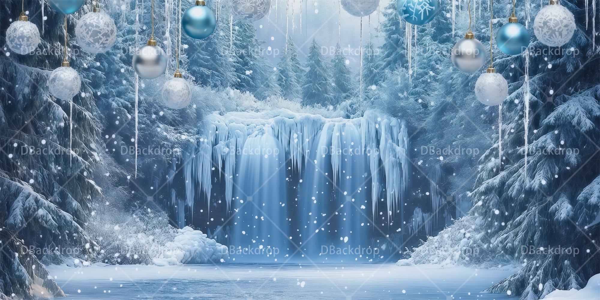 Backdrop Theater Frozen Ornament Waterfall School Play Backdrops RR66-T119