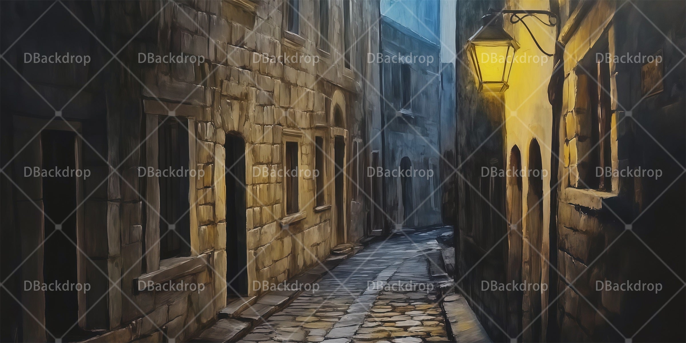 Stage Backdrops Desolate Town Streets Backdrop For Theater Play RR66-T125