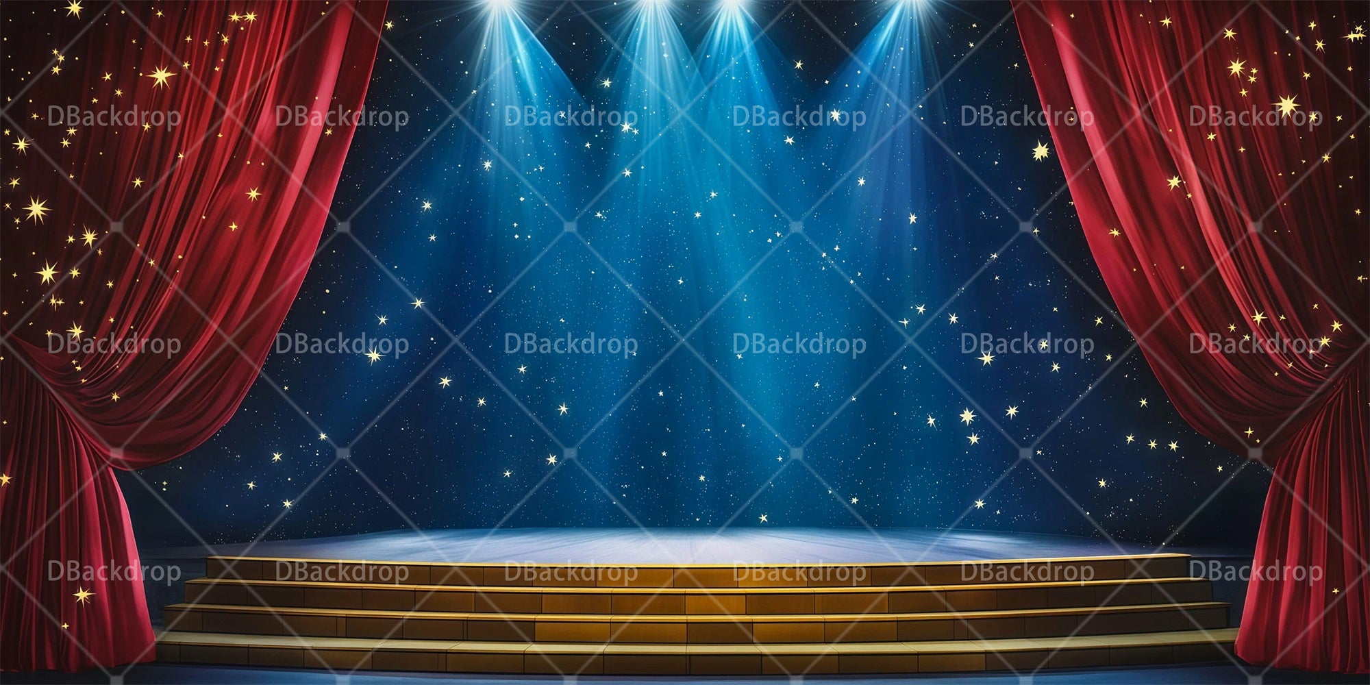 Broadway Stage Backdrop Starry Stage Curtain Performance Backdrop RR66-T126