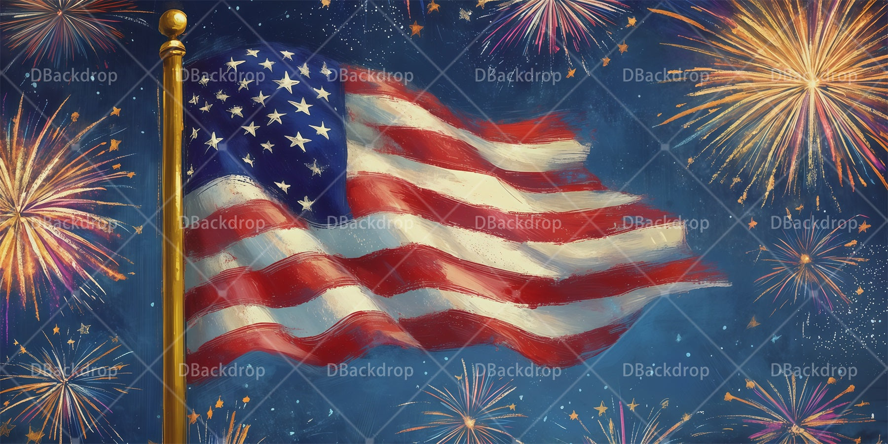 Theater Stage Backdrops Starts And Stripes Scenic Backdrops RR66-T130