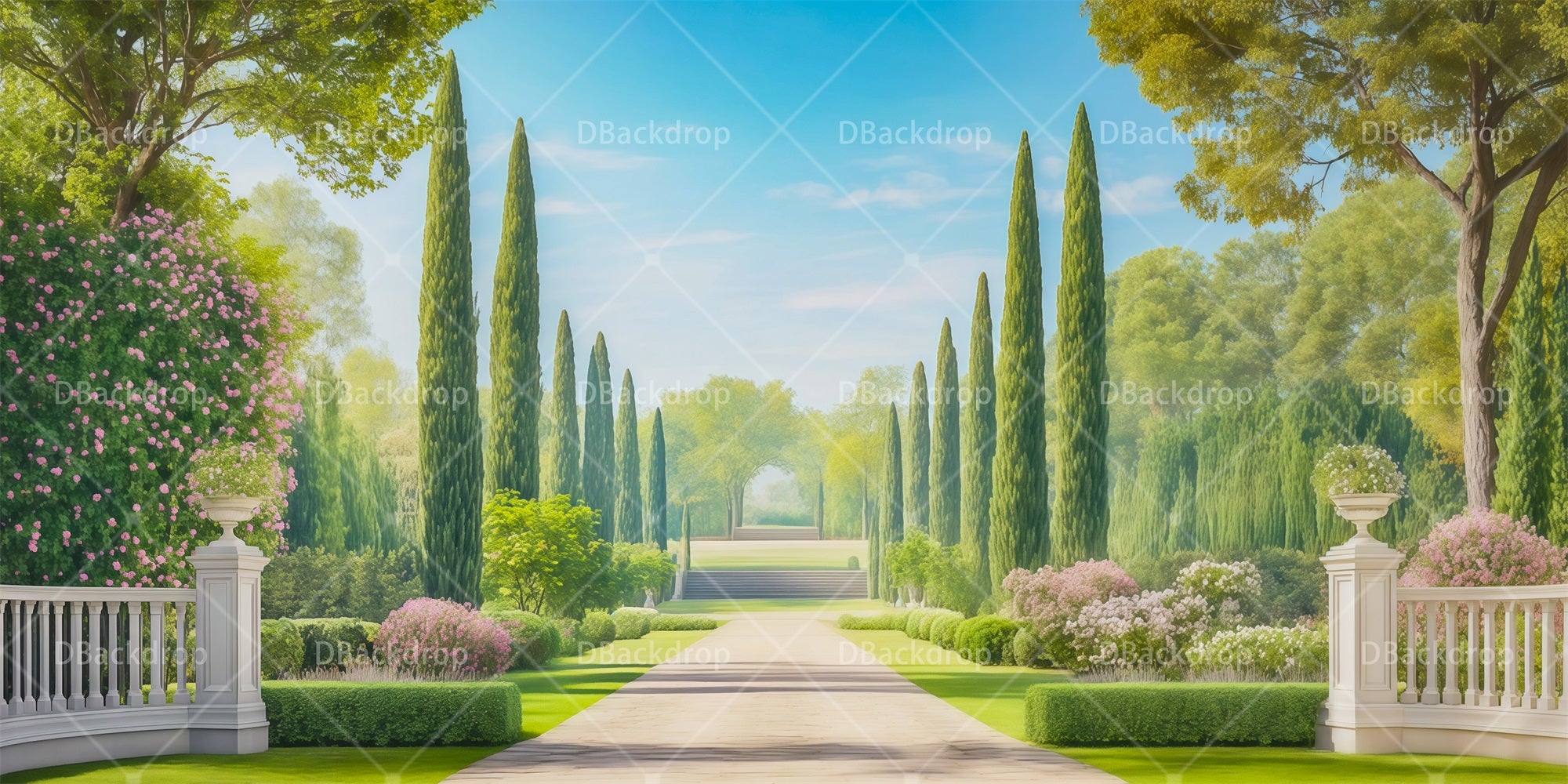 Stage Scenery Backdrops Cypress Garden School Play Backdrops RR66-T17