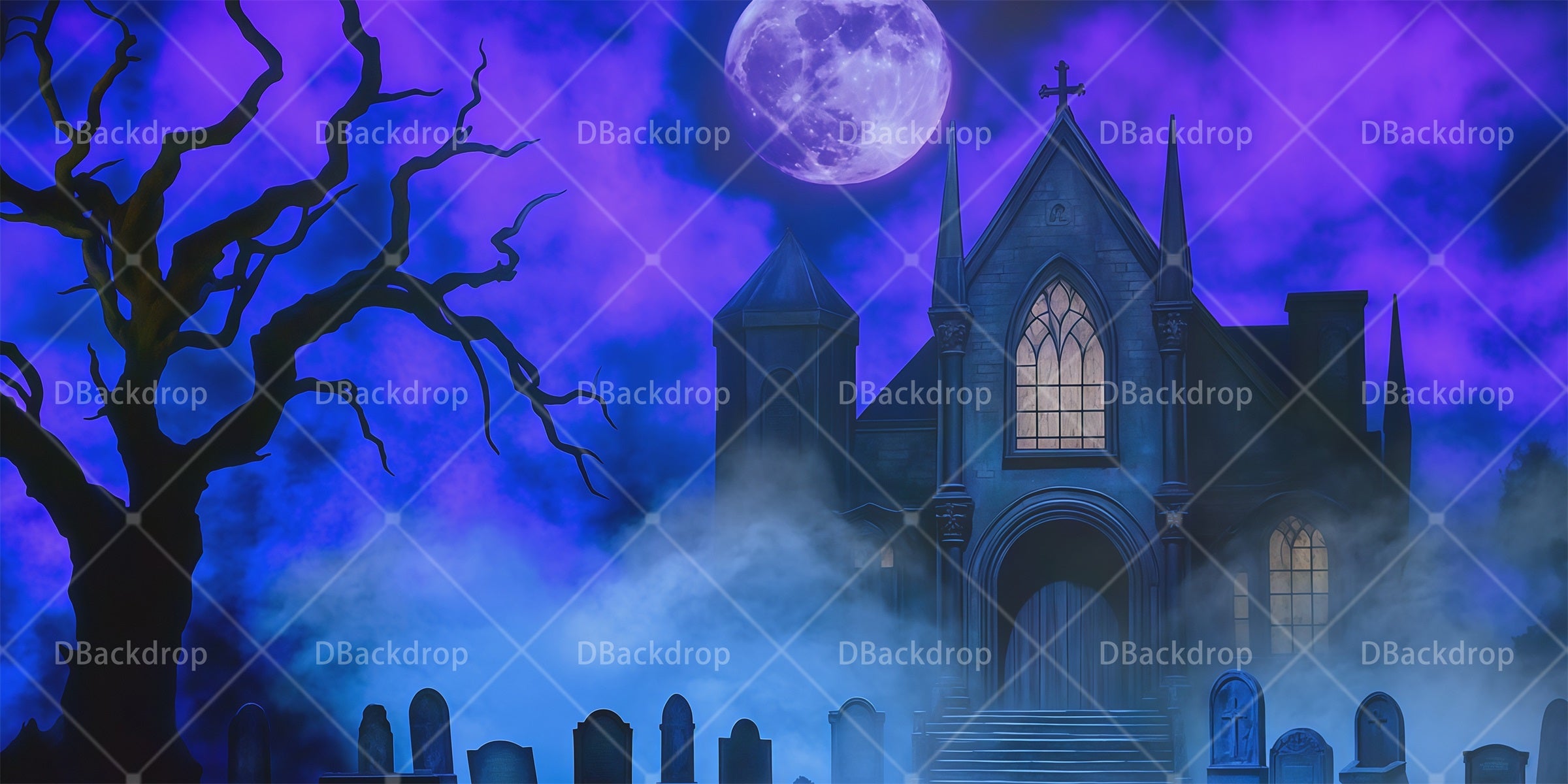 Professional Stage Backdrops Town Cemetery Scenic Backdrops RR66-T34
