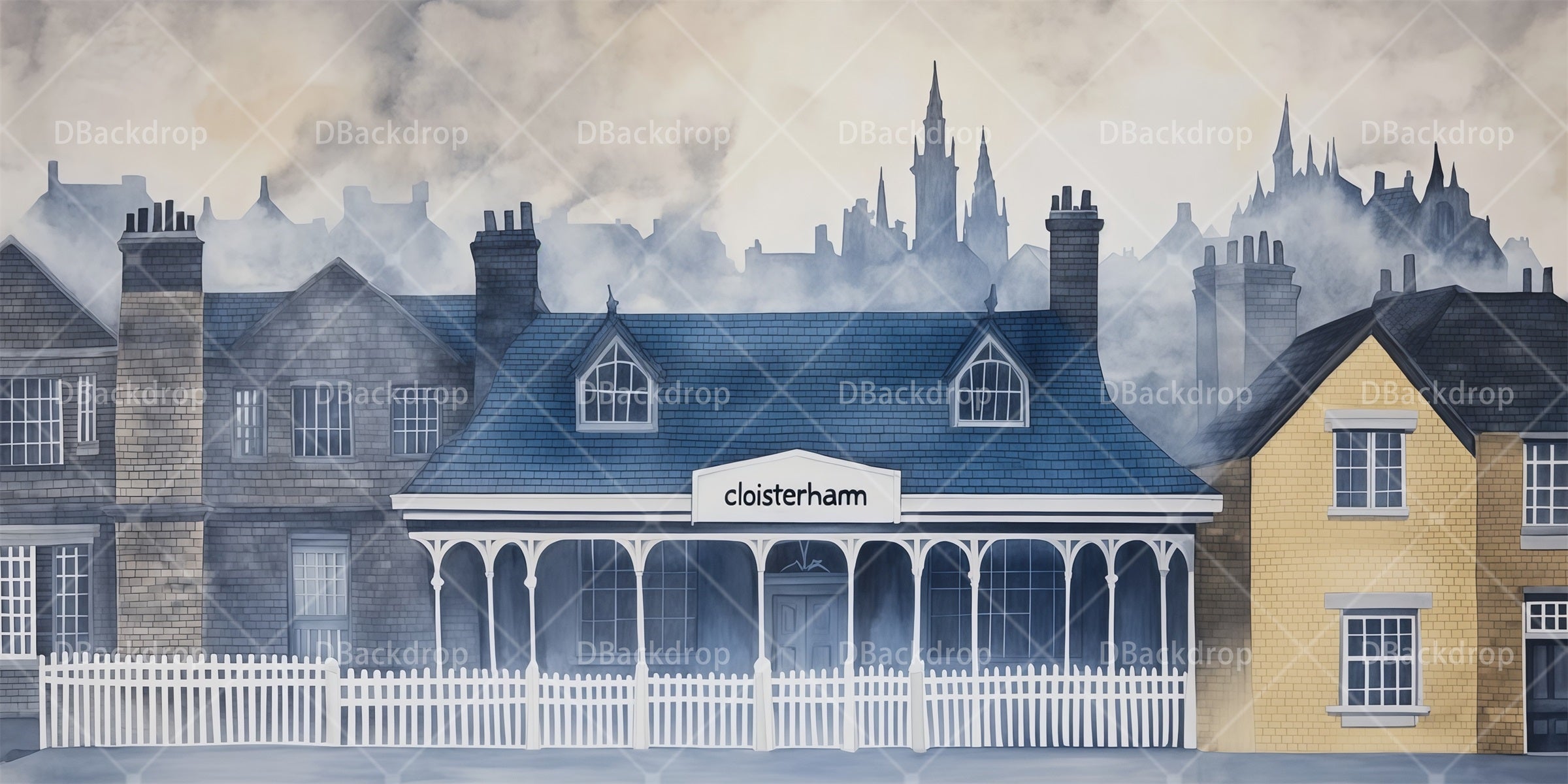 Church Stage Backdrops Cloistersham Station Performance Backdrop RR66-T35