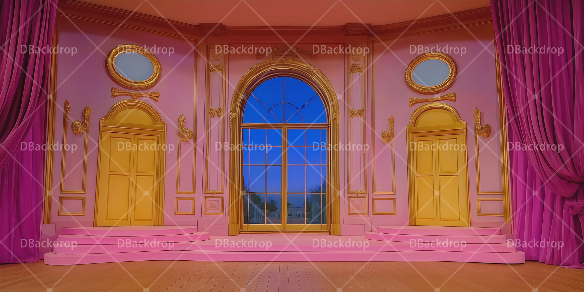 Theater Stage Backdrop Pink Palace Dance Recital Backdrops RR66-T46