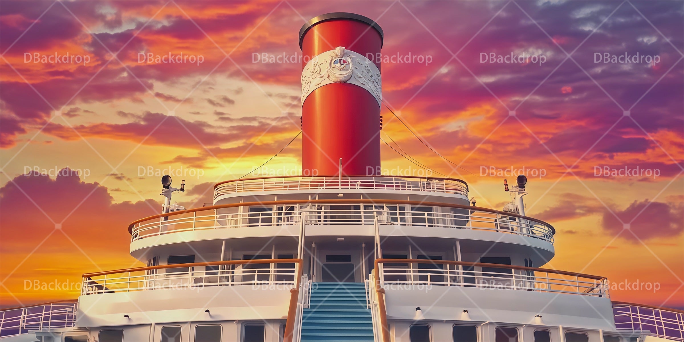Performance Backdrop Cruise Ship Deck Backdrop For Theater Play RR66-T57