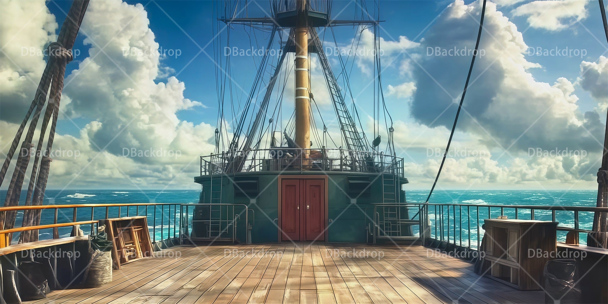 Professional Stage Backdrops Cargo Boat Deck Theater Backdrop RR66-T59