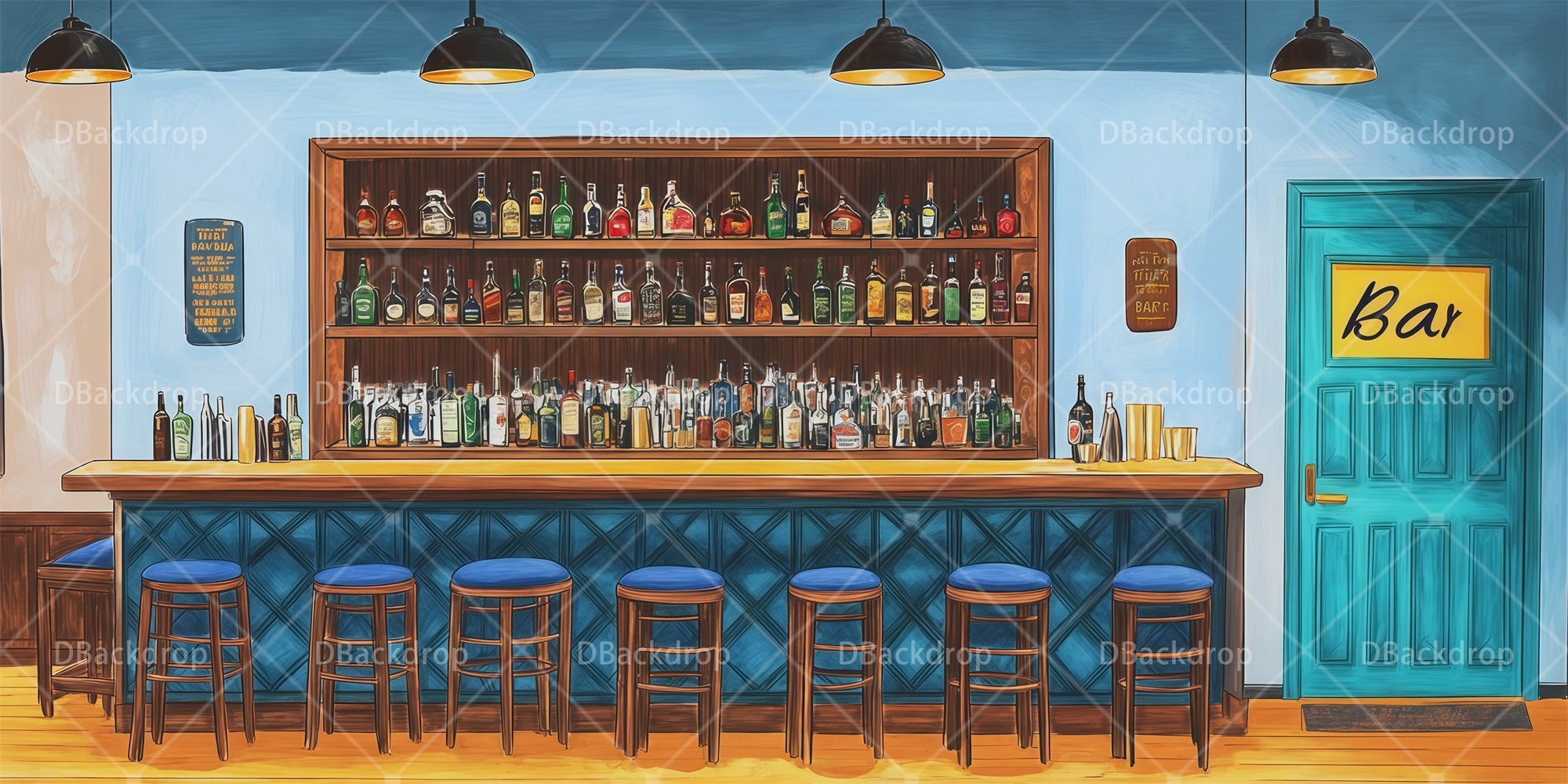 Professional Stage Backdrops Inside The Bar Theater Backdrops RR66-T8