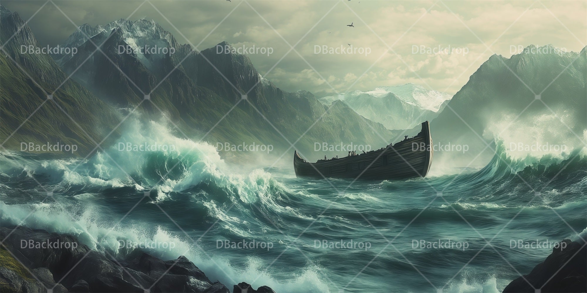 Professional Stage Backdrops Stormy Ark Voyage Scenic Backdrops RR66-T82