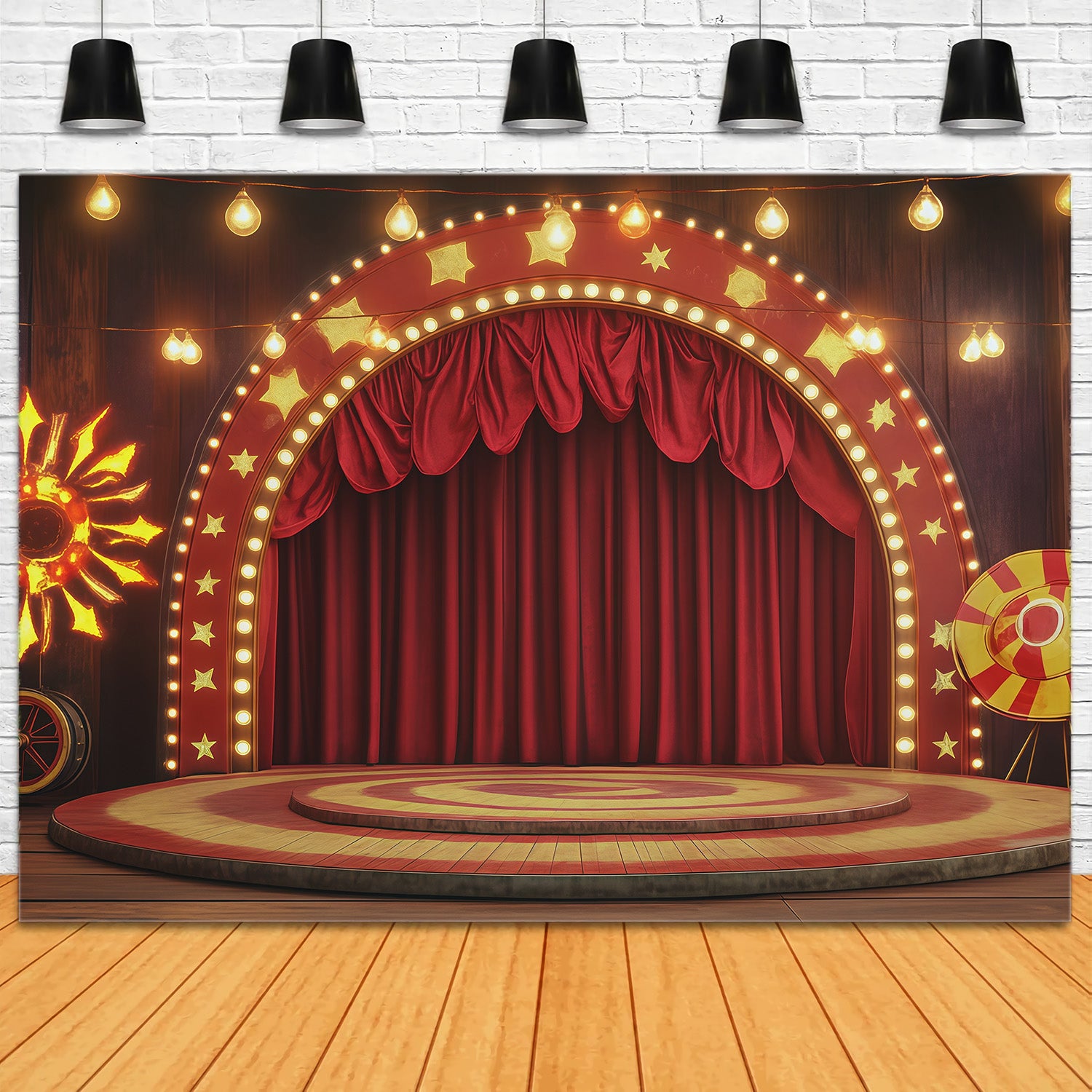 Halloween Stage Backdrop Vintage Circus Curtain Stage Halloween Photography Backdrops RR67-134