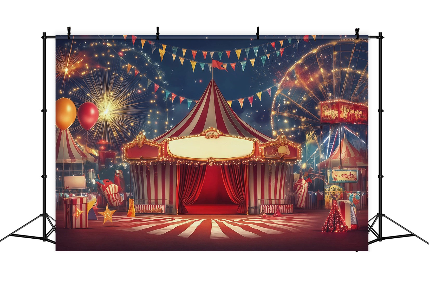 Halloween Backdrops For Pictures Firework Carnival Entrance Halloween Circus Backdrop RR67-138