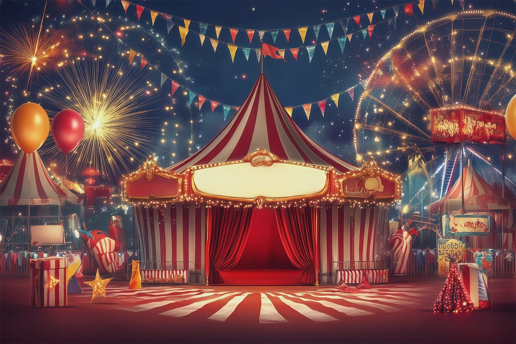 Halloween Backdrops For Pictures Firework Carnival Entrance Halloween Circus Backdrop RR67-138