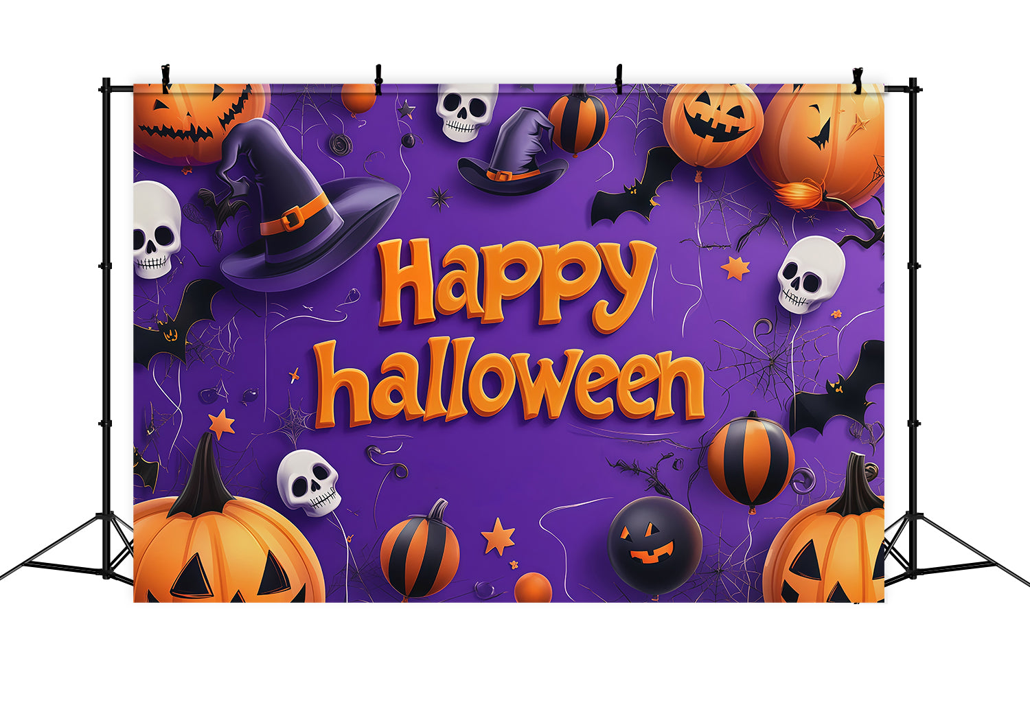 Halloween Backdrop Ideas Diy Pumpkin Skull Balloon Party Purple Halloween Backdrop RR67-143