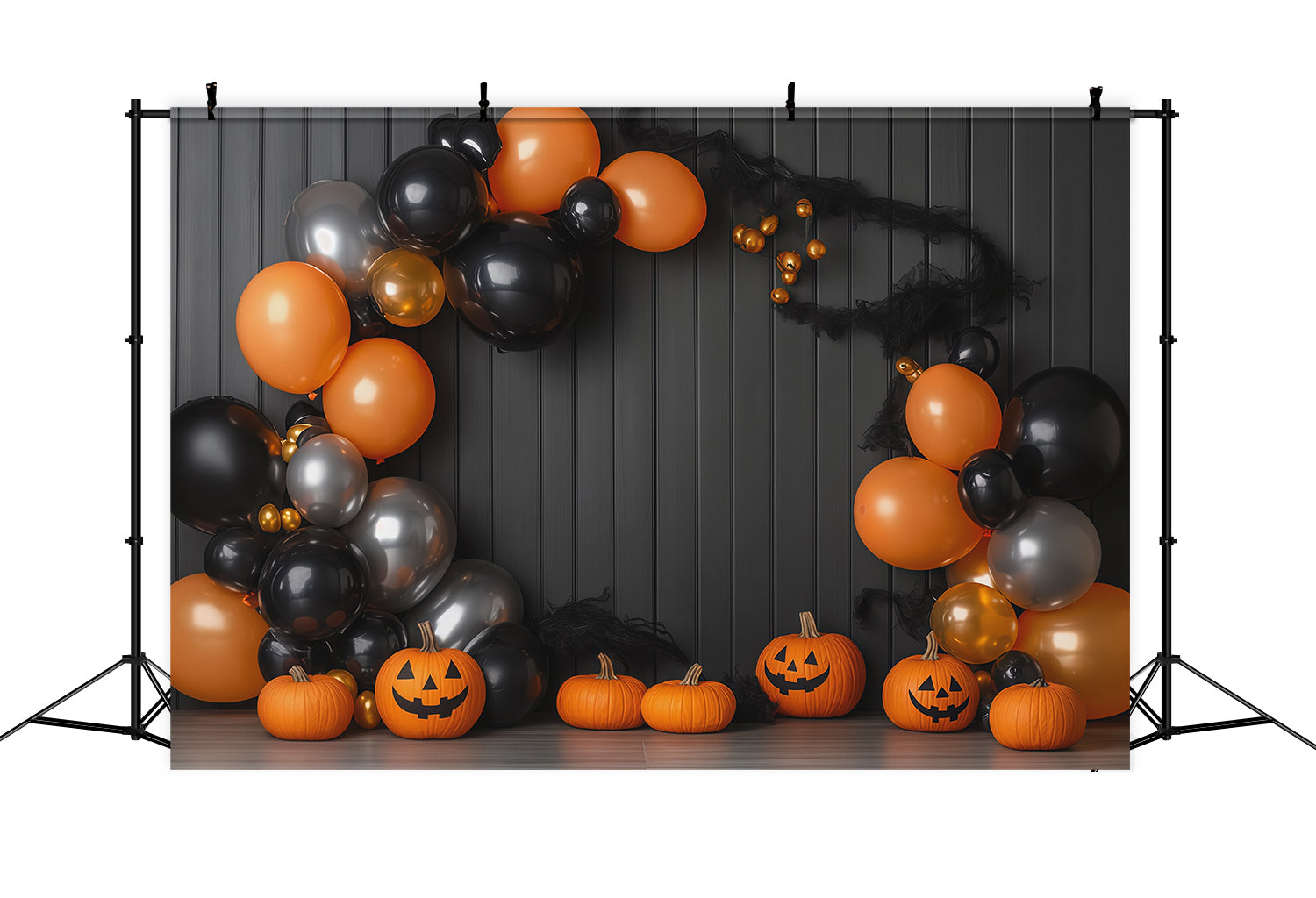 Halloween Backdrop Photos Pumpkin Balloon Party Arch Diy Halloween Photo Backdrop RR67-149