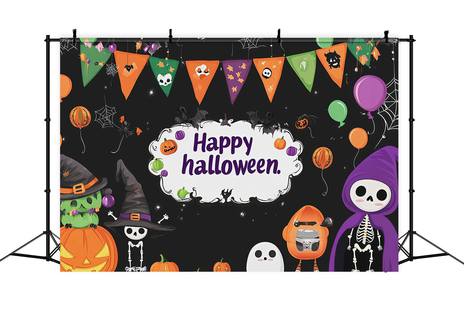 Halloween Party Backdrops Cute Skeleton Pumpkin Celebration Halloween Photo Booth Backdrop RR67-156