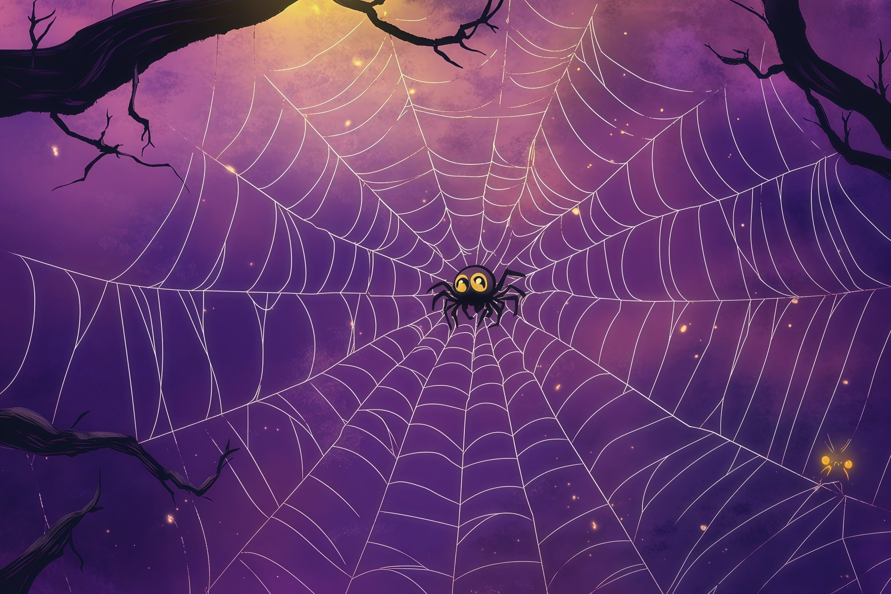 Spider Backdrop Purple Moonlit Spiderweb Hollow Diy Halloween Photo Backdrop RR67-167