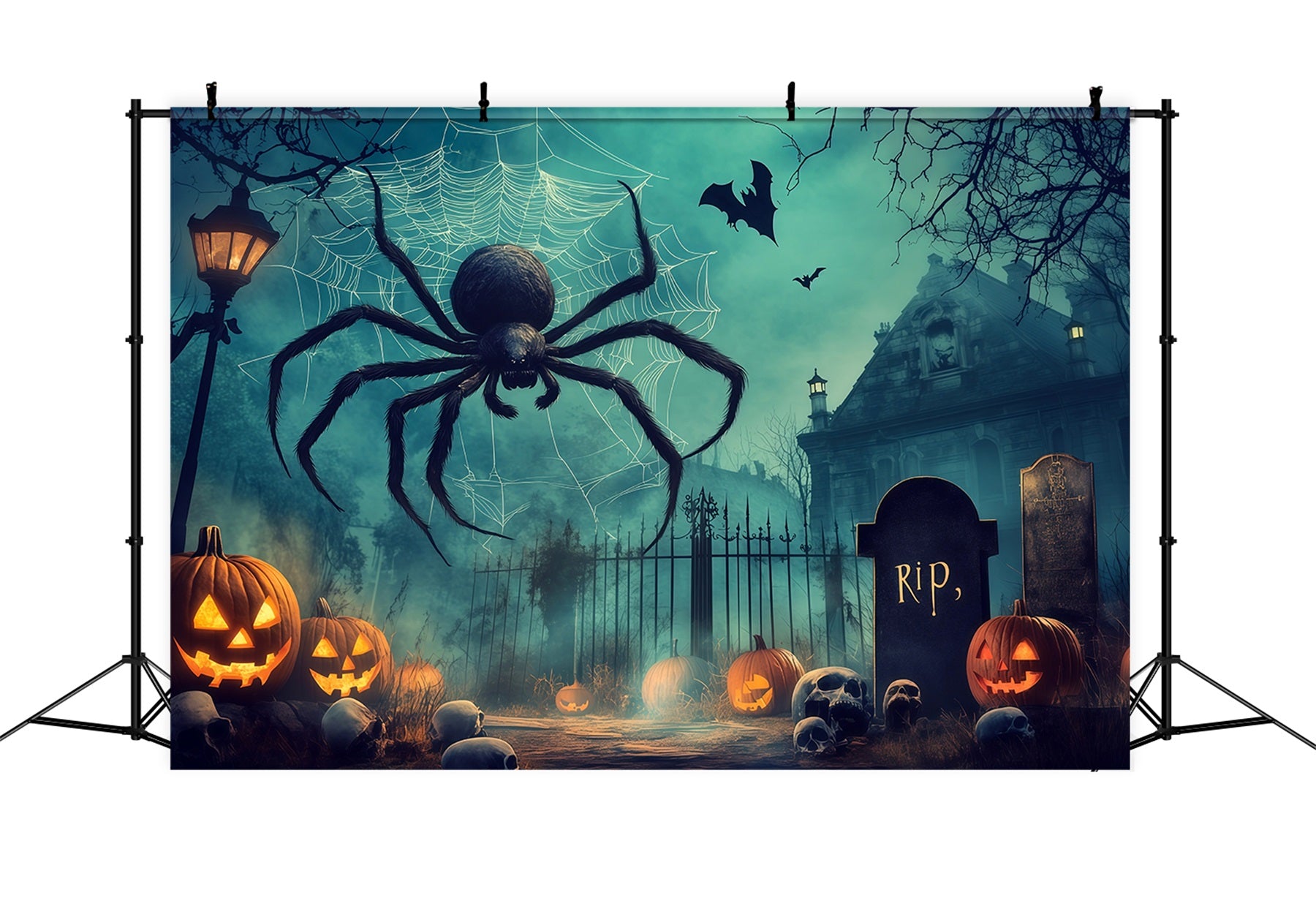 Spider Backdrops Pumpkin Graveyard Manor Backdrops For Magicians RR67-184