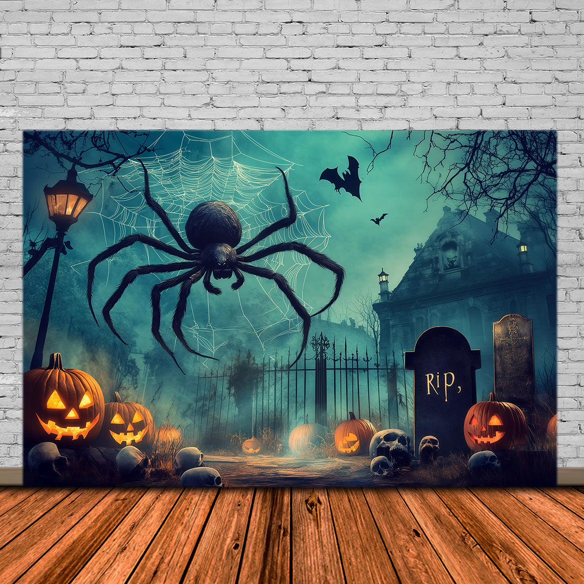Spider Backdrops Pumpkin Graveyard Manor Backdrops For Magicians RR67-184