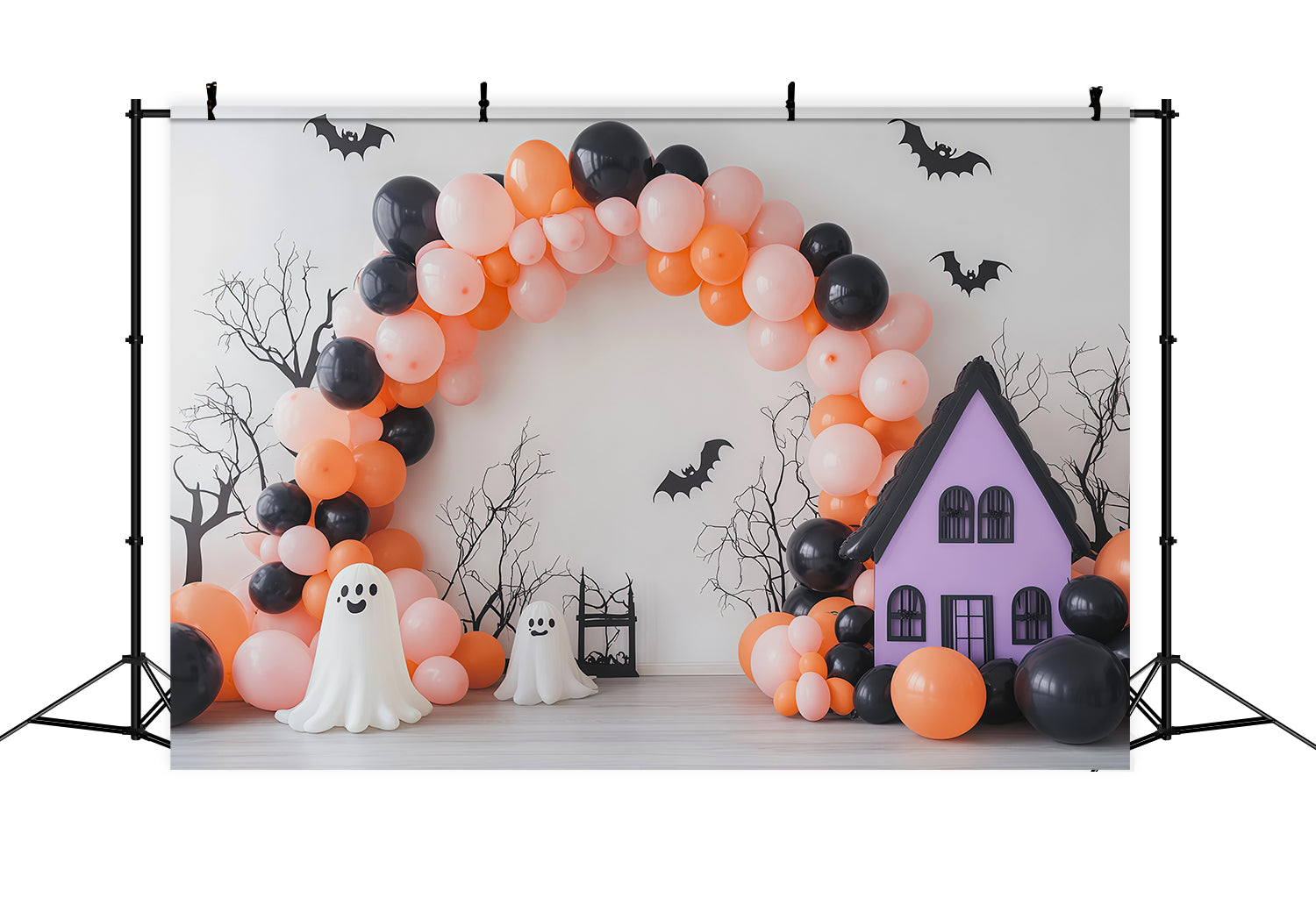 Ghost Arch Backdrop Cartoon House Arch Halloween Backdrop For Photo Booth RR67-187