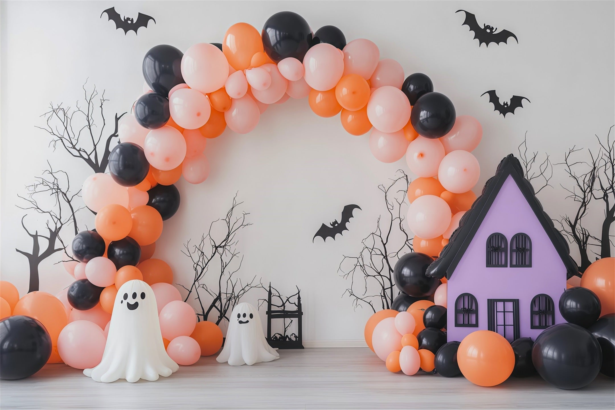Ghost Arch Backdrop Cartoon House Arch Halloween Backdrop For Photo Booth RR67-187