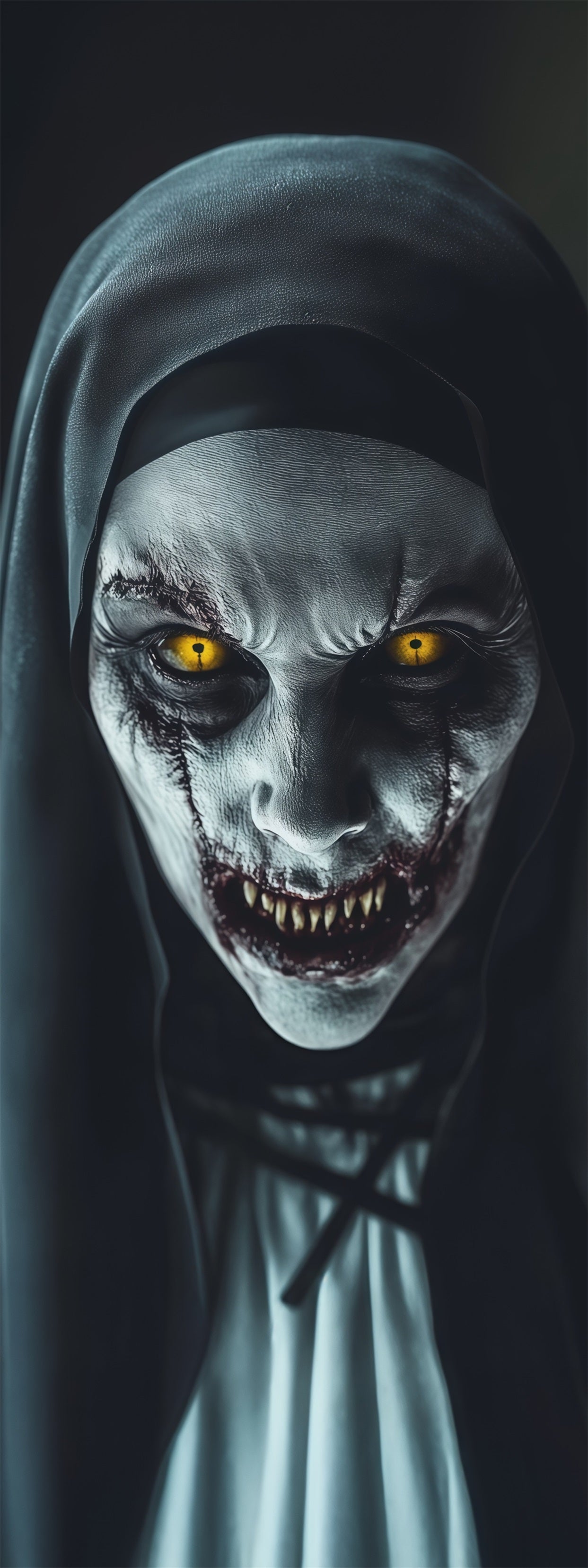 Cursed Portrait Door Yellow Eyed Hooded Demon Haunted Halloween Door Decoration RR67-217