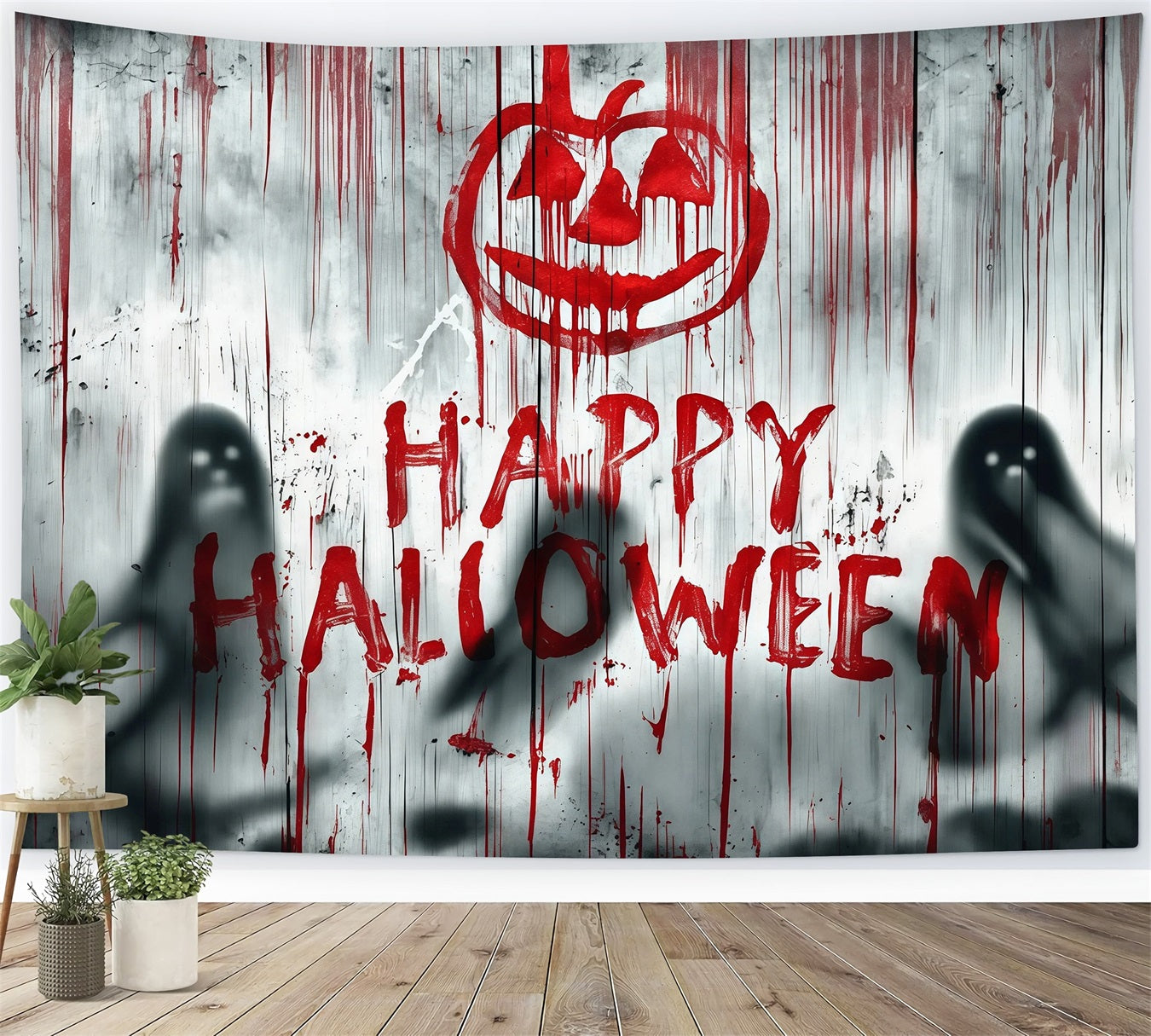 Halloween Bloody Backdrop Bloody Ghost Wall Shadows Halloween Backdrops RR67-52