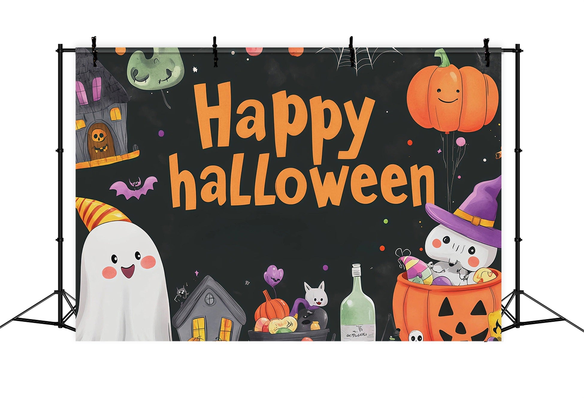 Cute Halloween Backdrops Cute Ghost Pumpkin Party Halloween Backdrops Scene Setters RR67-56