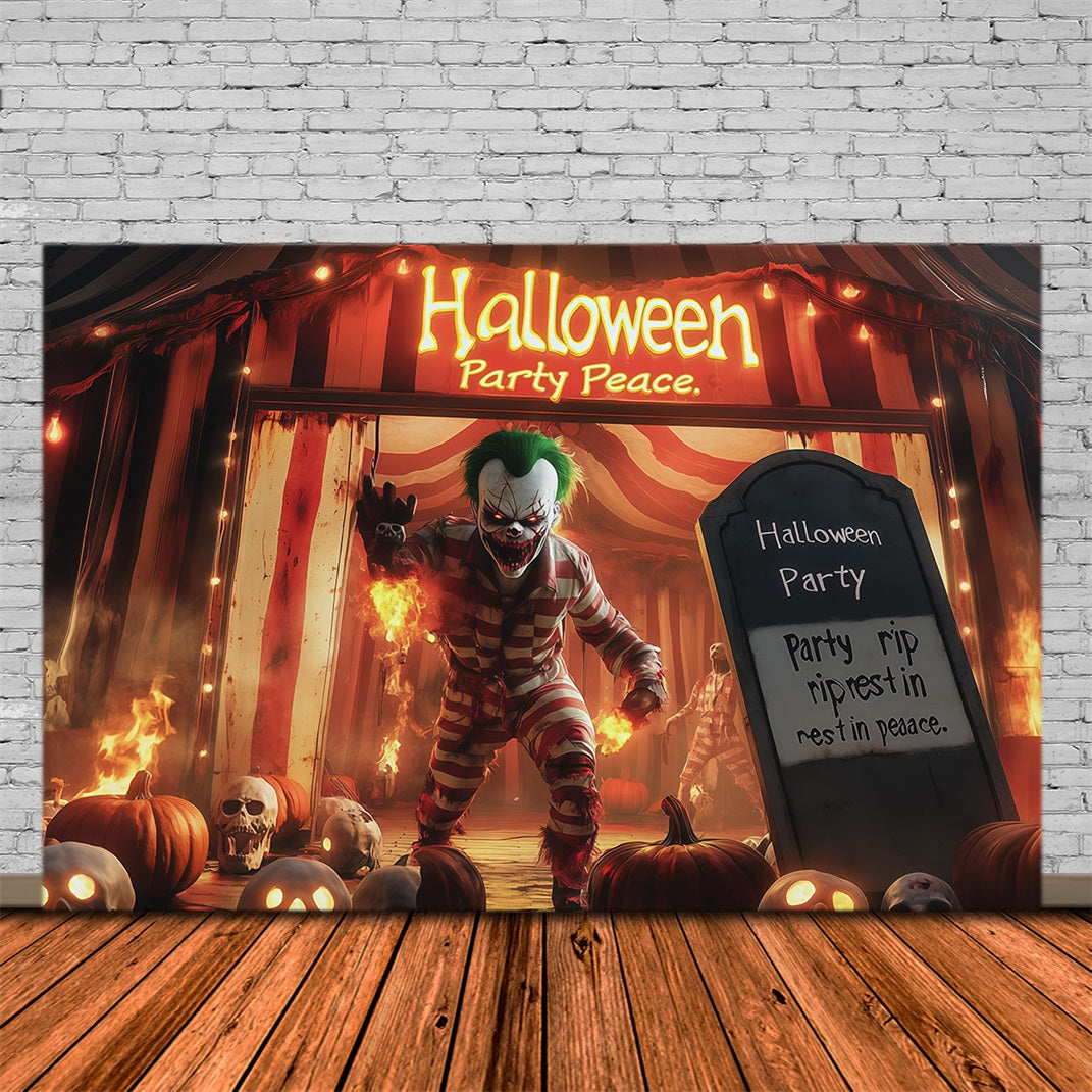 Halloween Backdrop Photo Haunted Clown Circus Entrance Halloween Party Backdrop RR67-60