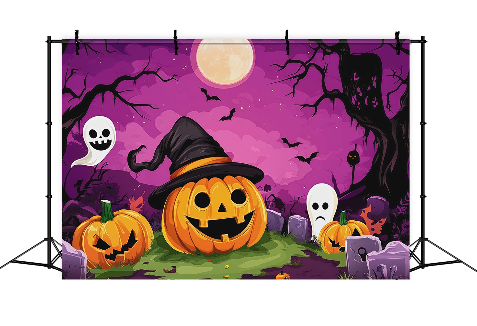 Halloween Cardboard Backdrops Cartoon Pumpkin Ghost Graveyard Halloween Photography Backdrop RR67-69